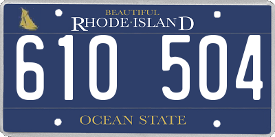 RI license plate 610504