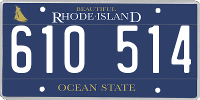 RI license plate 610514