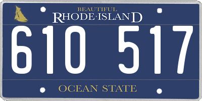 RI license plate 610517