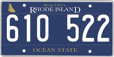 RI license plate 610522