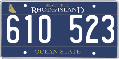RI license plate 610523