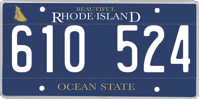 RI license plate 610524