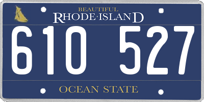 RI license plate 610527