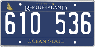 RI license plate 610536