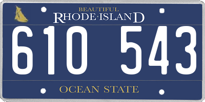 RI license plate 610543
