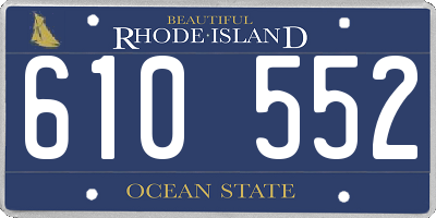 RI license plate 610552
