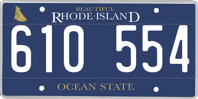 RI license plate 610554