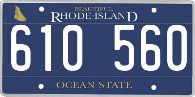 RI license plate 610560