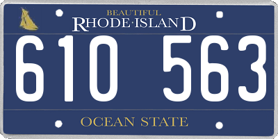 RI license plate 610563