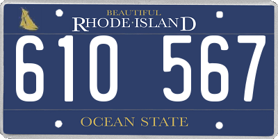 RI license plate 610567