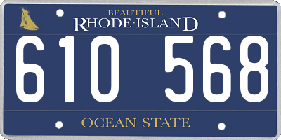 RI license plate 610568