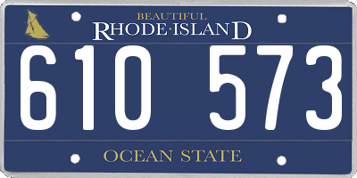 RI license plate 610573