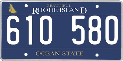 RI license plate 610580