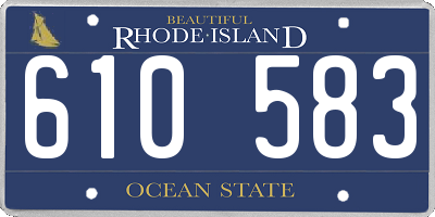 RI license plate 610583