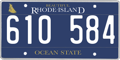 RI license plate 610584