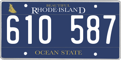 RI license plate 610587