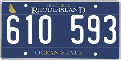 RI license plate 610593