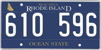 RI license plate 610596