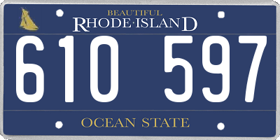 RI license plate 610597