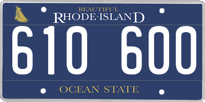 RI license plate 610600