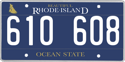 RI license plate 610608
