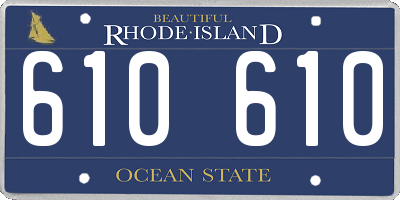 RI license plate 610610