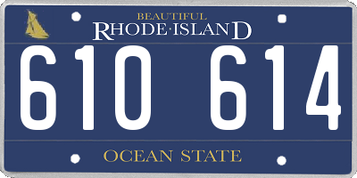 RI license plate 610614