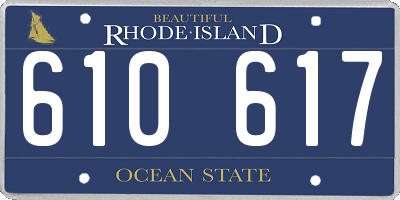 RI license plate 610617