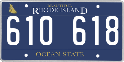RI license plate 610618
