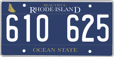 RI license plate 610625