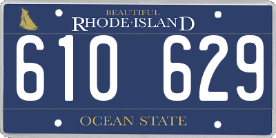 RI license plate 610629