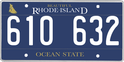 RI license plate 610632