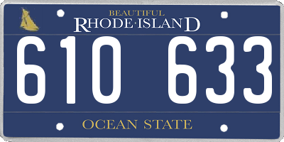 RI license plate 610633