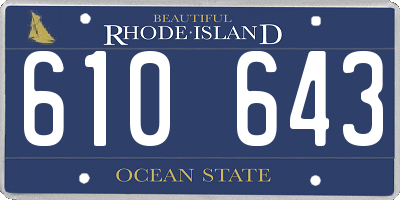 RI license plate 610643
