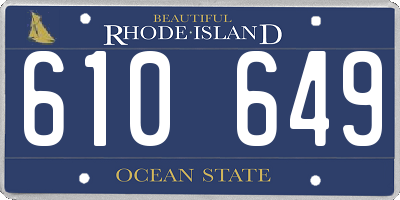 RI license plate 610649