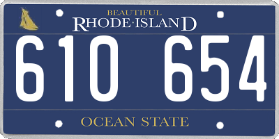 RI license plate 610654