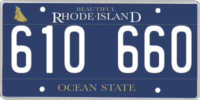 RI license plate 610660