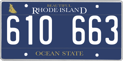 RI license plate 610663