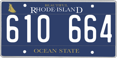 RI license plate 610664