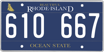 RI license plate 610667