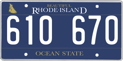 RI license plate 610670