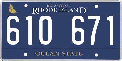 RI license plate 610671