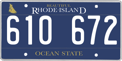 RI license plate 610672