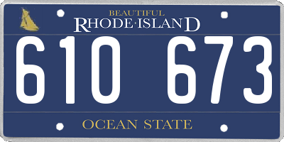 RI license plate 610673
