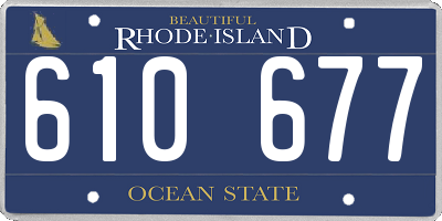 RI license plate 610677