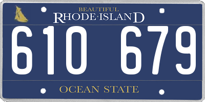 RI license plate 610679