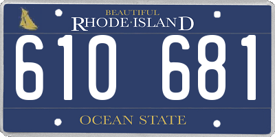 RI license plate 610681