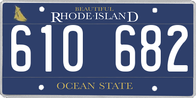 RI license plate 610682
