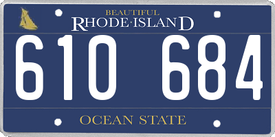 RI license plate 610684