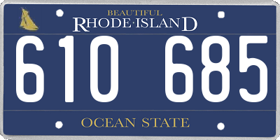 RI license plate 610685